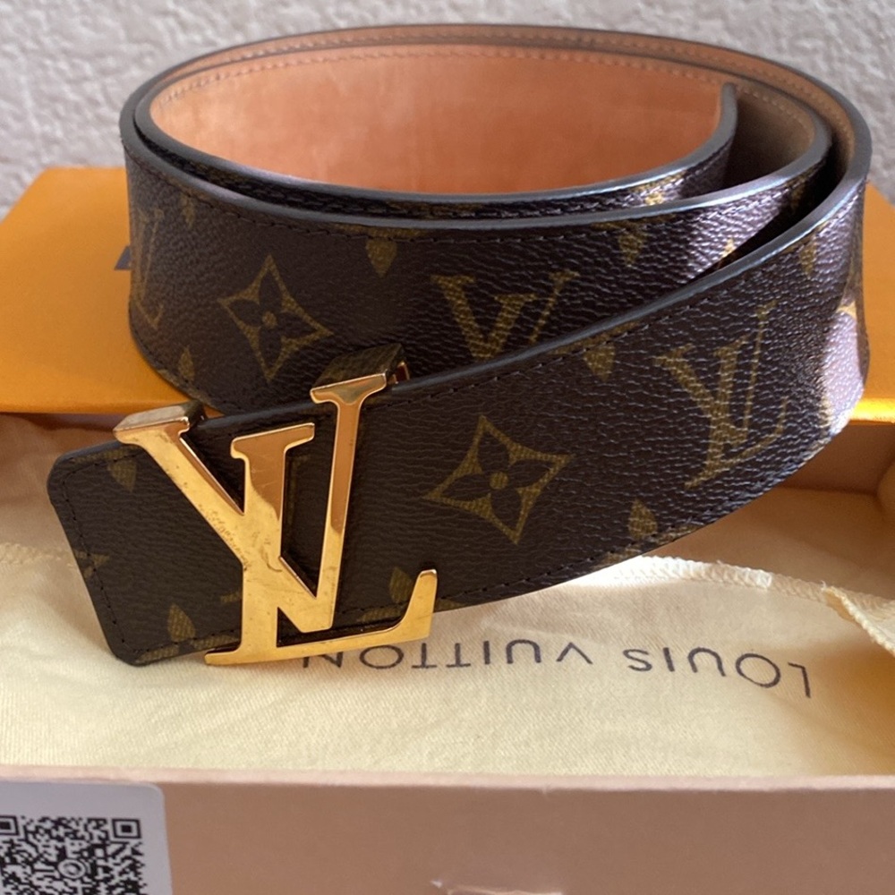 Louis Vuitton Gold and Brown Monogram Belt